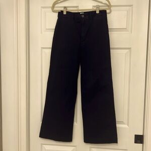 Navy Blue Wide-Leg Gap Pants